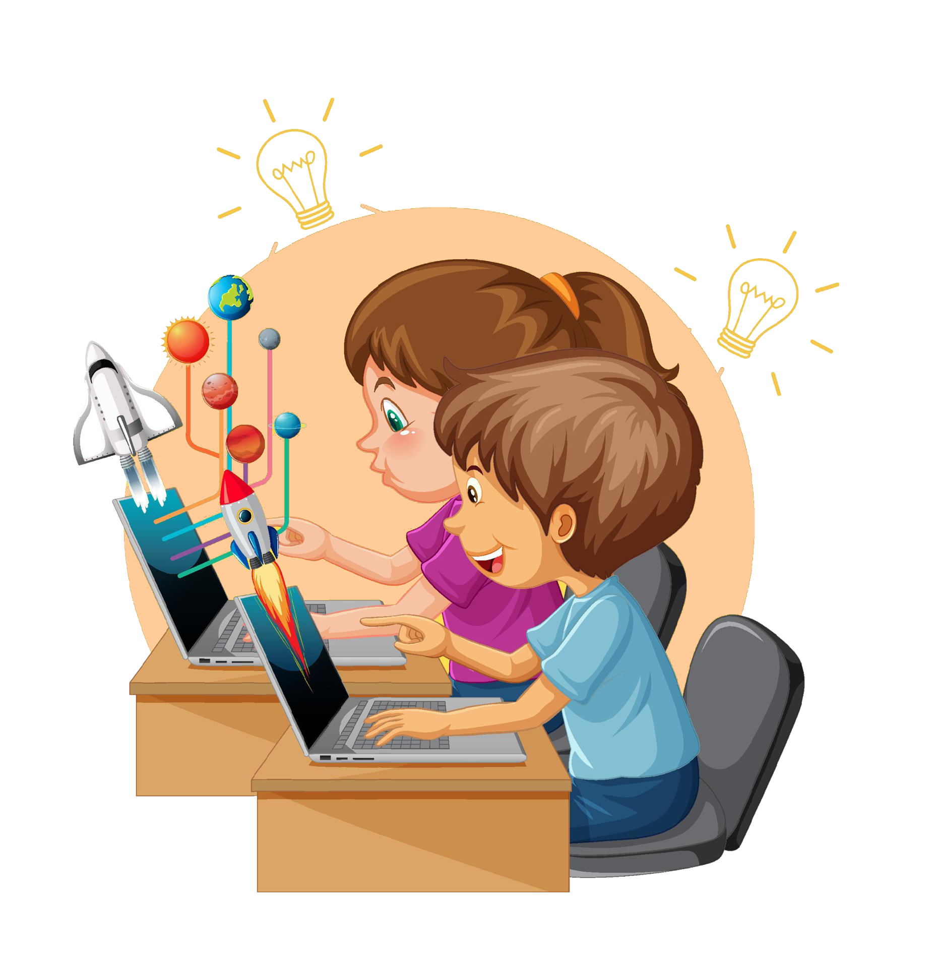 Students learning technical skills